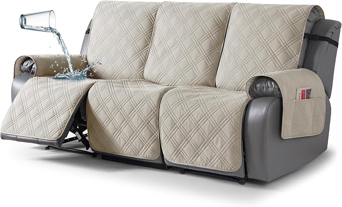 TAOCOCO 100% Waterproof Recliner Sofa Covers 3 Seater Split Couch Covers