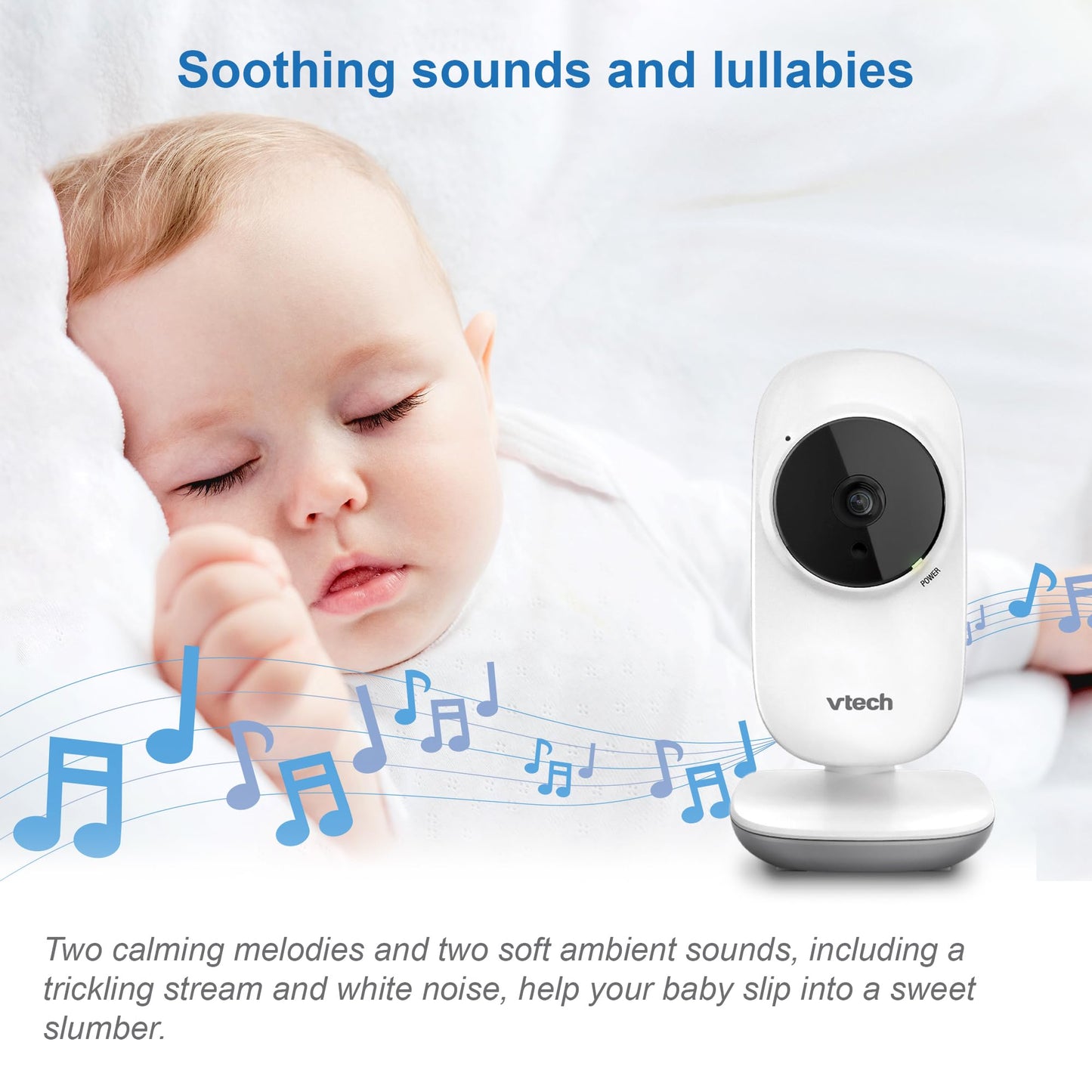 VTech VM3250 Video Baby Monitor with Camera,300m Long Range, Baby Monitor with 2.8" LCD Screen,Up to 19-hr Video Streaming,Night Vision,Secured Transmission,Temperature Sensor,Soothing Sounds,2X Zoom