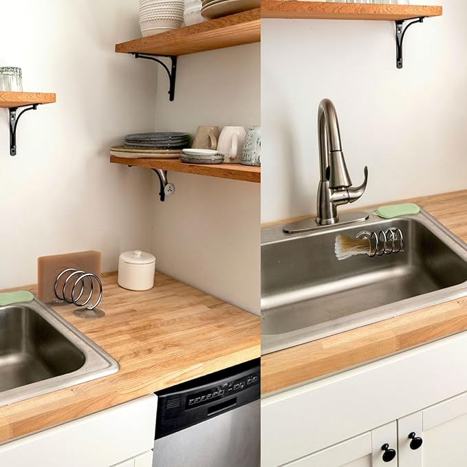 Soap Dispensing Palm Brush Holder Sink Sponge Dish Brush Holder