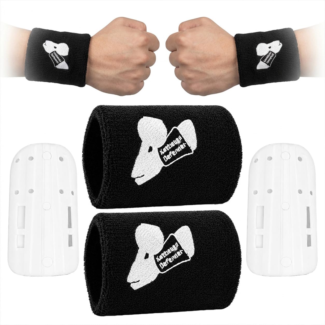 2pcs Kettlebell Wrist Guards for Men and Women, Sweat Weighted Wristbands with Insert Support, Shock-Absorbing Sleeve Protector for Sports, Weightlifting, Crossfit, Fitness Training, One Size Fits All