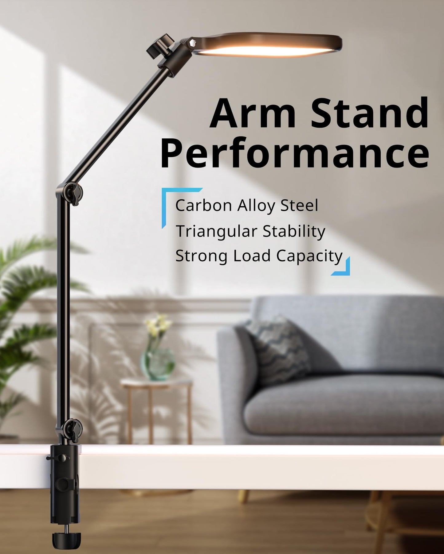 UBeesize Streaming Light, 8" Ring Light for Desk with Clamp and Adjustable Arm, Zoom Lighting for Computer, Video Conference Lighting for Home Office, Video Calls, Streaming, Podcasting