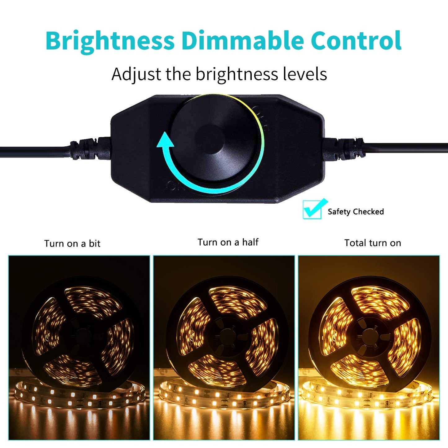 JUNWEN 40ft Warm White Led Strip Lights, Flexible 3000k Dimmable Super Bright 12V led Light Strip in Indoor Cuttable for Bedroom, Christmas, Kitchen, Cabinet,Mirror, Not Waterproof, 2 Rolls of 20ft