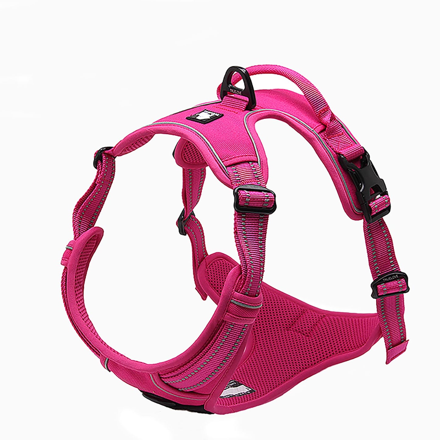 TRUE LOVE Adjustable No-Pull Dog Harness Reflective Pup Vest Harnesses Comfortable Control Brilliant Colors Truelove TLH5651(Fushcia,L)