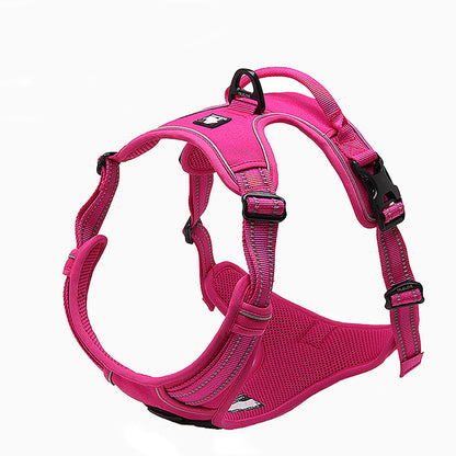 TRUE LOVE Adjustable No-Pull Dog Harness Reflective Pup Vest Harnesses Comfortable Control Brilliant Colors Truelove TLH5651(Fushcia,L)
