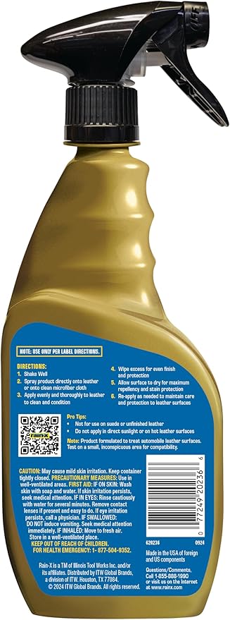 Rain-X 620236SRP Leather Cleaner Conditioner & Repellent