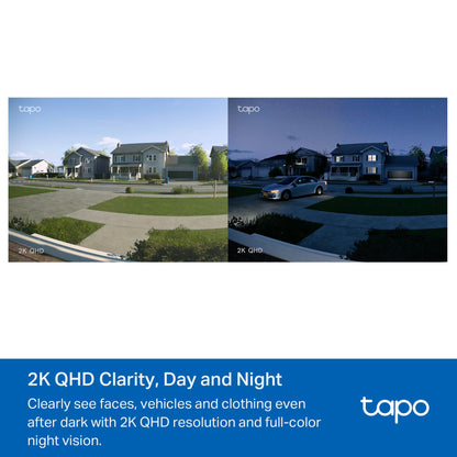 Tapo by TP-Link Smart Video Doorbell Camera Wireless with Chime, 2K with Full Color Night Vision & Spotlights, No Monthly Fee, Ring Call, 160° Ultra-Wide View, Free AI Detection, Local Storage,D210