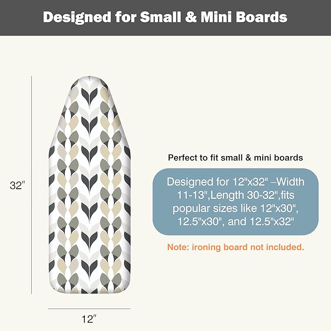 Small Ironing Board Cover and Pad 12"x32" Small Iron Board Cover