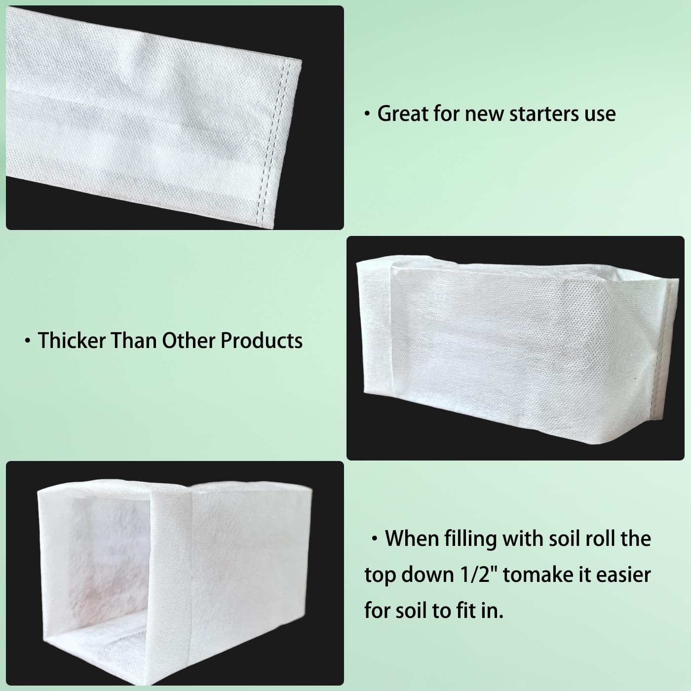 Belit 100 Pcs 10.2" H Deep Nursery Grow Bags, Non-Woven Plants Pots Container for Starting Rooted Plants Vegetable, Flower, Seedling Tree