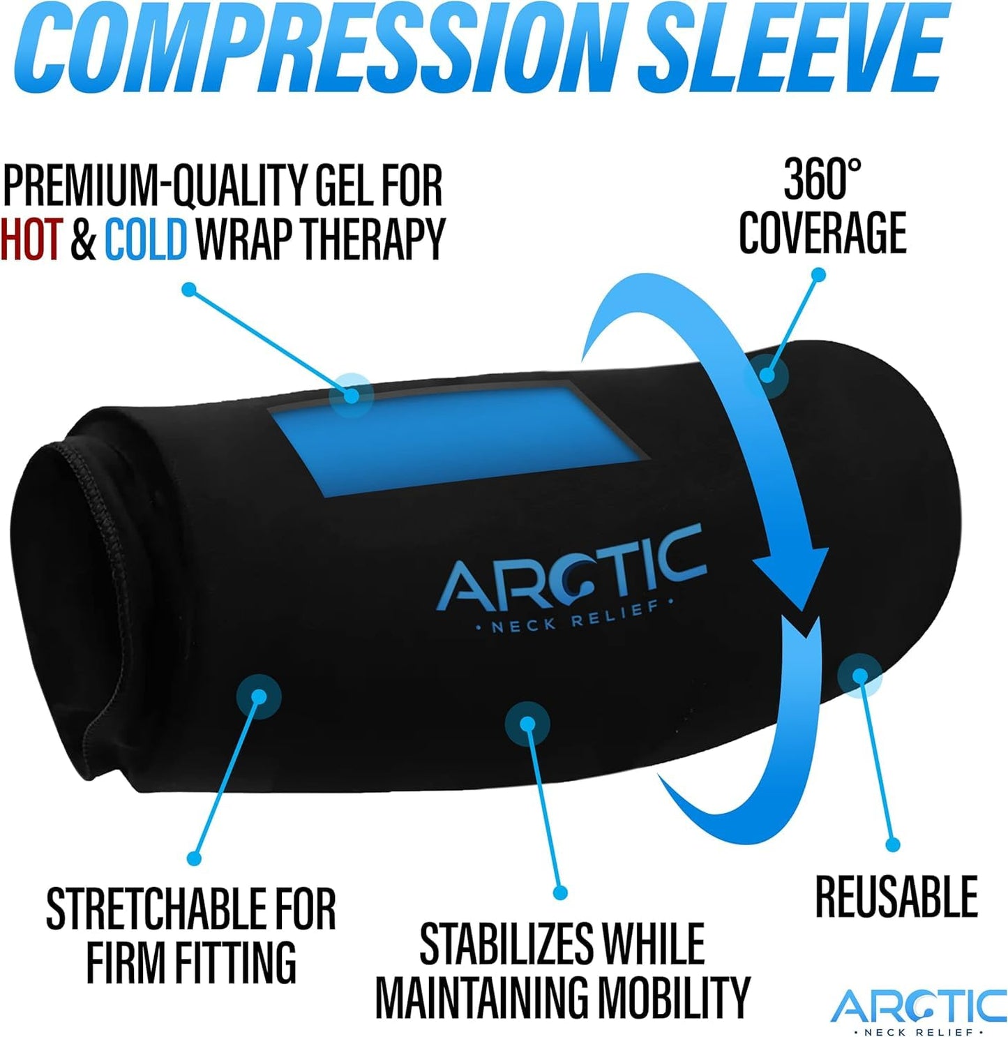 2 Pack - Premium Cold Therapy Compression Ice Sleeve, Knee Ice Pack Wrap for Injuries, Elbow, Quad & Hamstring Relief, Flexible & Reusable Cold Wrap Recovery for Meniscus, ACL, MCL, Ice & Heat Therapy