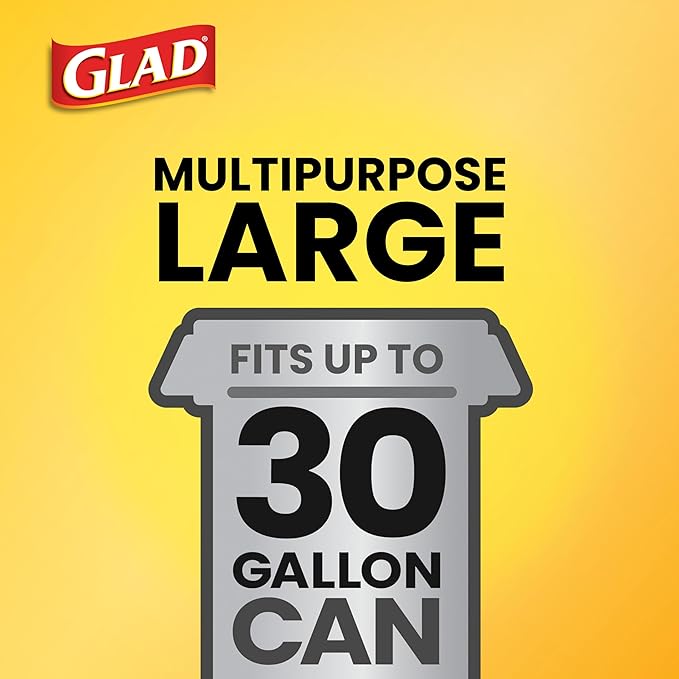 Glad Large 30 Gallon Trash Bags, Pine-Sol Heavy Duty Garbage Bags, Forceflex