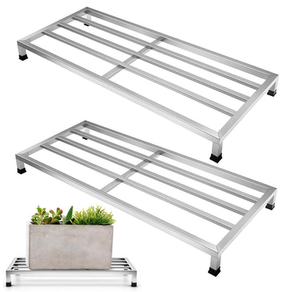 MorningRo 2 Pack Dunnage Rack 39.37" Long X 15.75" Wide, 3.9" Height Stainless Steel Dunnage Rack 1800 lbs Capacity Storage Commercial Food Service Storage in Restaurant Kitchens Shop