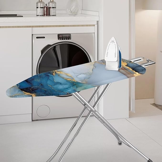 Blue Marble Ironing Board Cover Iron Pad Covers Resist Scorching and Staining