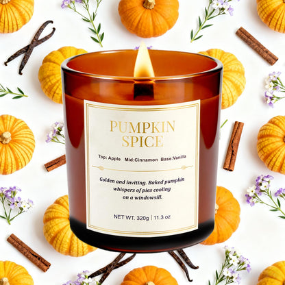 Candle Gift Set –2 Pack Wood Wick Pumpkin Spice Scented Candles,22.6 oz Natural Soy Wax Candles with Gift Box,Long Lasting Autumn Candles for Home Decor,Gifts for Women