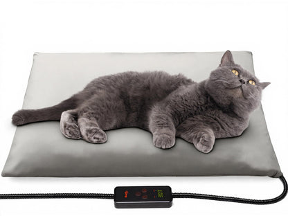 Toozey Small Pet Heating Pad, 6 Adjustable Temperature Dog Cat Heating Pad with Timer, Waterproof Heated Cat Bed with Chew Resistant Cord, Indoor Electric Pet Heated Mat 18x16in