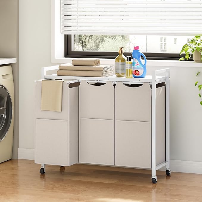 HOOBRO Laundry Sorter 3 Section, Laundry Hamper