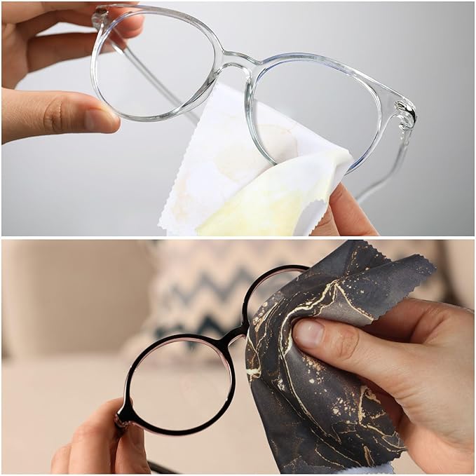 24 Pcs Marble Eyeglasses Cleaning Cloths Microfiber Lens Cleaning Cloths Soft