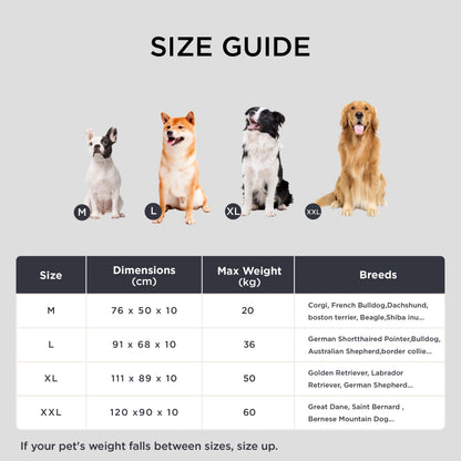 Bedsure Washable Large Dog Bed - 91x68x10cm Flat Dog Bed Mattress with Oxford Fabric, Pet Pillow Cushion for Crate, Water Resistant Dog Mat Outdoor, Grey