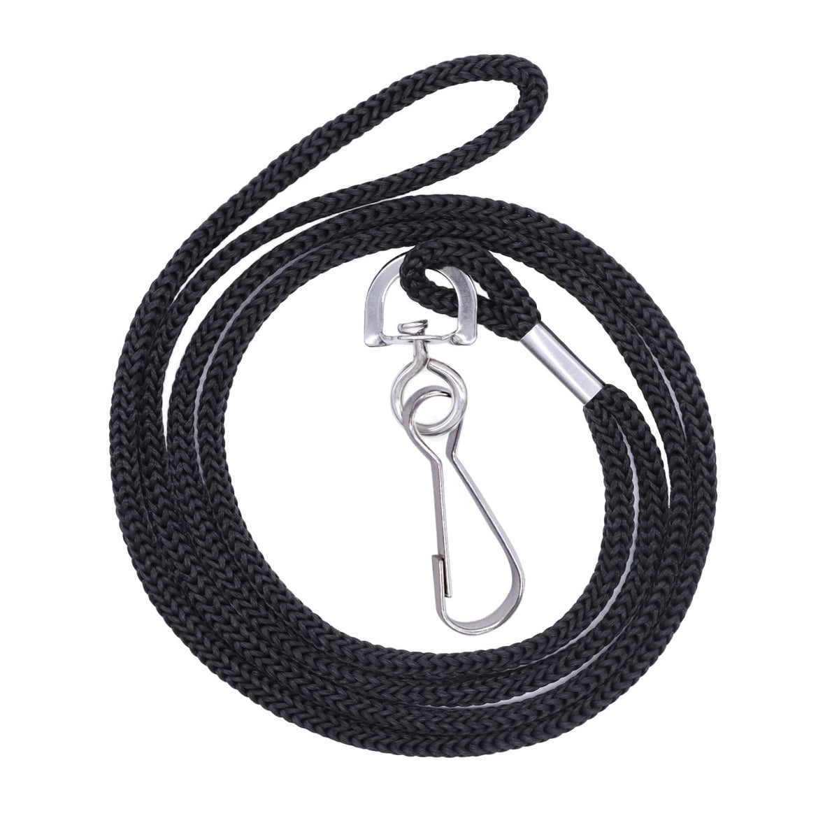 HOSL Black Nylon Lanyards, 100 Pack Bulk Office ID Card Lanyards with Swivel Hook (Modern/Fitted, 19 inches, 1.54lb)