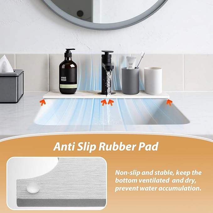 Kitchen Sink Faucet Mat, Diatomaceous Earth Quick Dry Sink Splashback Drying Mat