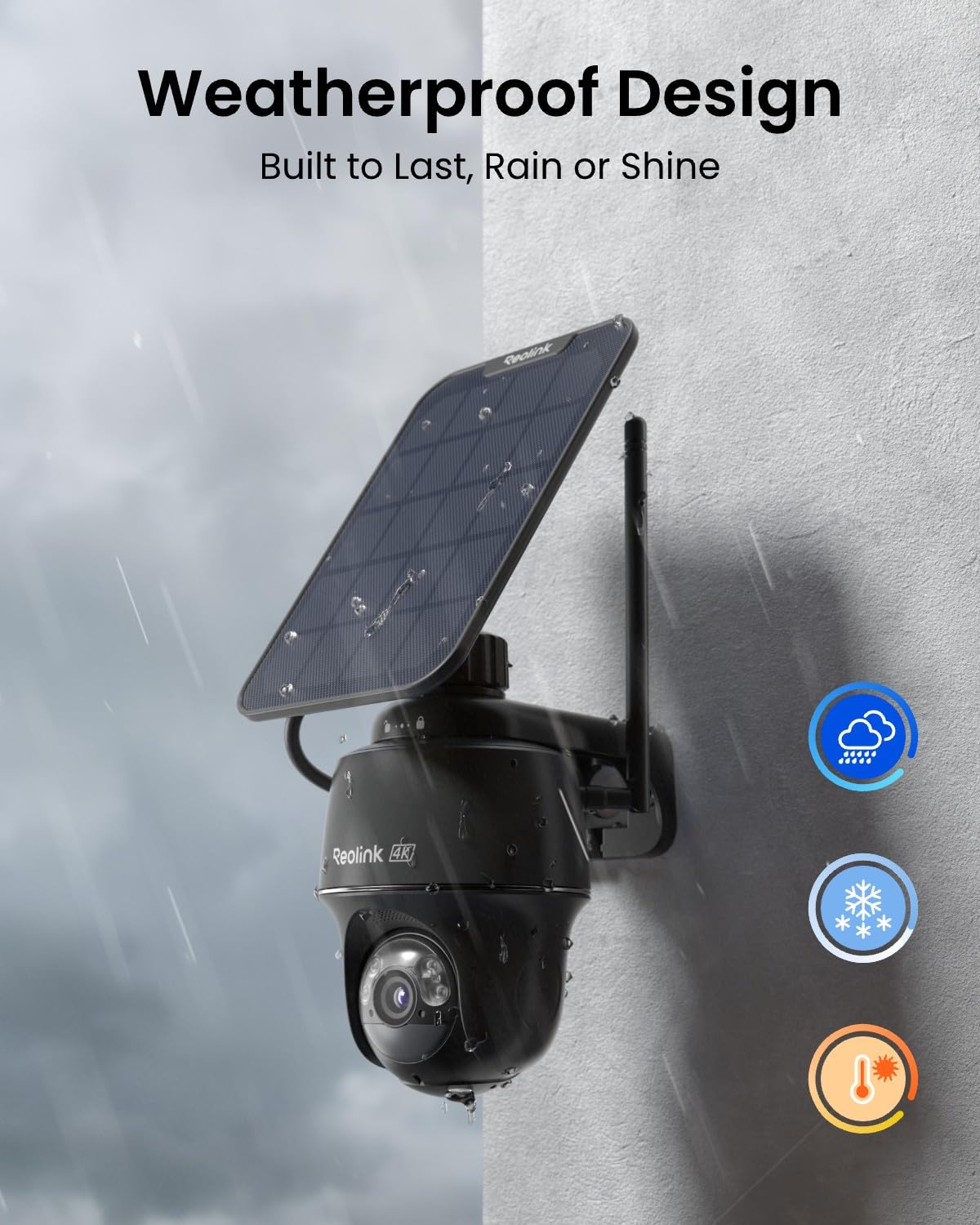 REOLINK 4K Solar Security Cameras Wireless Outdoor, 360° Pan Tilt, 8MP Color Night Vision, 2.4/5 GHz Wi-Fi 6, No Monthly Fee, Home Hub Compatible, Argus PT 4K+ 3W Solar Panel (Black)
