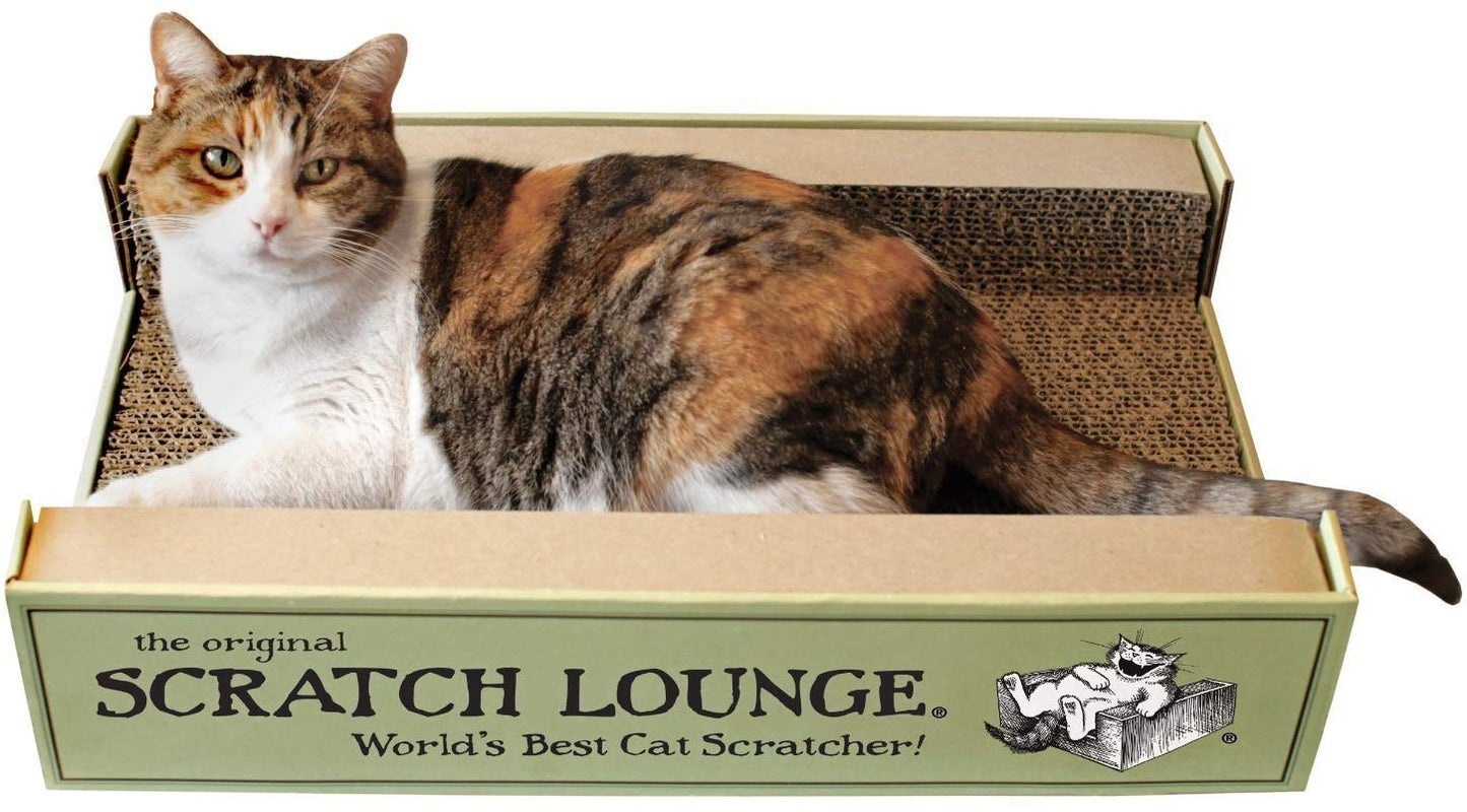 Scratch Lounge Cardboard Floor Refill, 2-Pack - for XL 13x22 Cat Scratchers - Heavy Duty Durable Lasts 10x Longer Than Conventional Scratchers