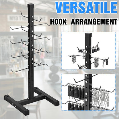 Frienda Steel Lat Bar Organizer, Home Gym Accessories, Lat Pulldown Attachments Cable Attachment Storage Rack Cable Attachments for Gym Rack Storage Heavy Duty Steel Organizer Home Use