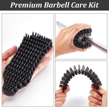 AHANDMAKER 2 pcs Barbell Brush for Cleaning Bars, Flexible Cleaner Metal Brush Barbell Cleaning Brush Scrubber Barbell Care Kit for Cleaning Training Strength Weighted Bars