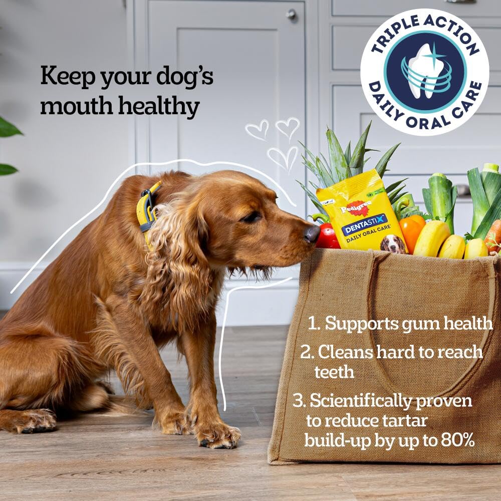 Pedigree DentaStix - Daily Dental Chews For Medium Dogs (10-25 kg), 112 Sticks