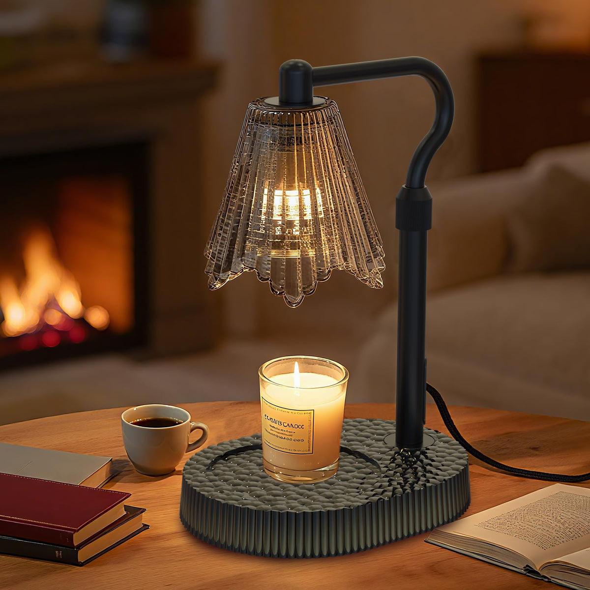 WYghyronic Candle Warmer Lamp with Timer & Dimmable 4-Level Brightness - Adjustable Height,for New Home Bedroom, Gifts for Women (Black)