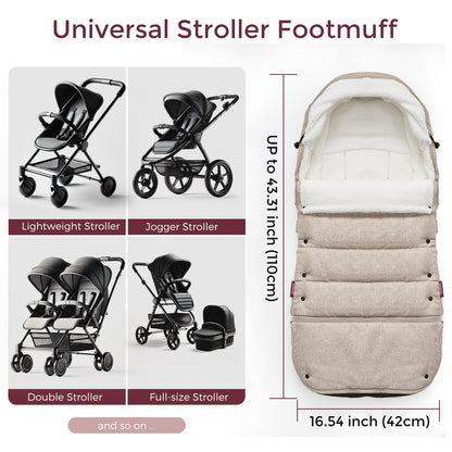 Momcozy Stroller Footmuff Universal | Easily Attaches to Most Strollers | Ultra-Plush,Weather-Proof Stroller Sleeping Bag | Deluxe Warm Stroller Bunting Bag | Extendable Cover Winter | Adjust-Buckle