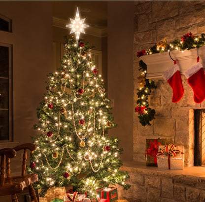 Christmas Tree Topper,Bethlehem Star Tree Topper Warm Lights, Bethlehem Star Christmas Tree Decoration for Christmas Holiday Home Fit for General Size Xmas Tree, 12.9inch