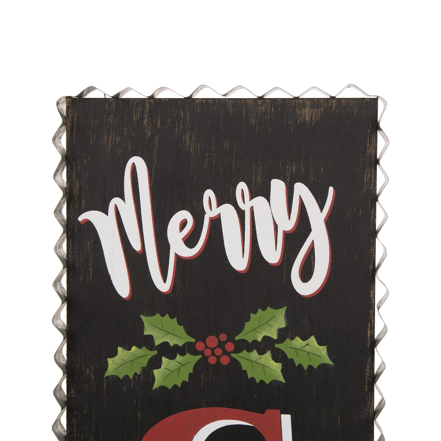 Glitzhome 35"H Rustic Wooden Sign Black Merry Christmas Vertical Porch Sign Farmhouse Standing Christmas Welcome Sign Xmas Hanging Décor Holiday Party Sign Wall Door Decorations