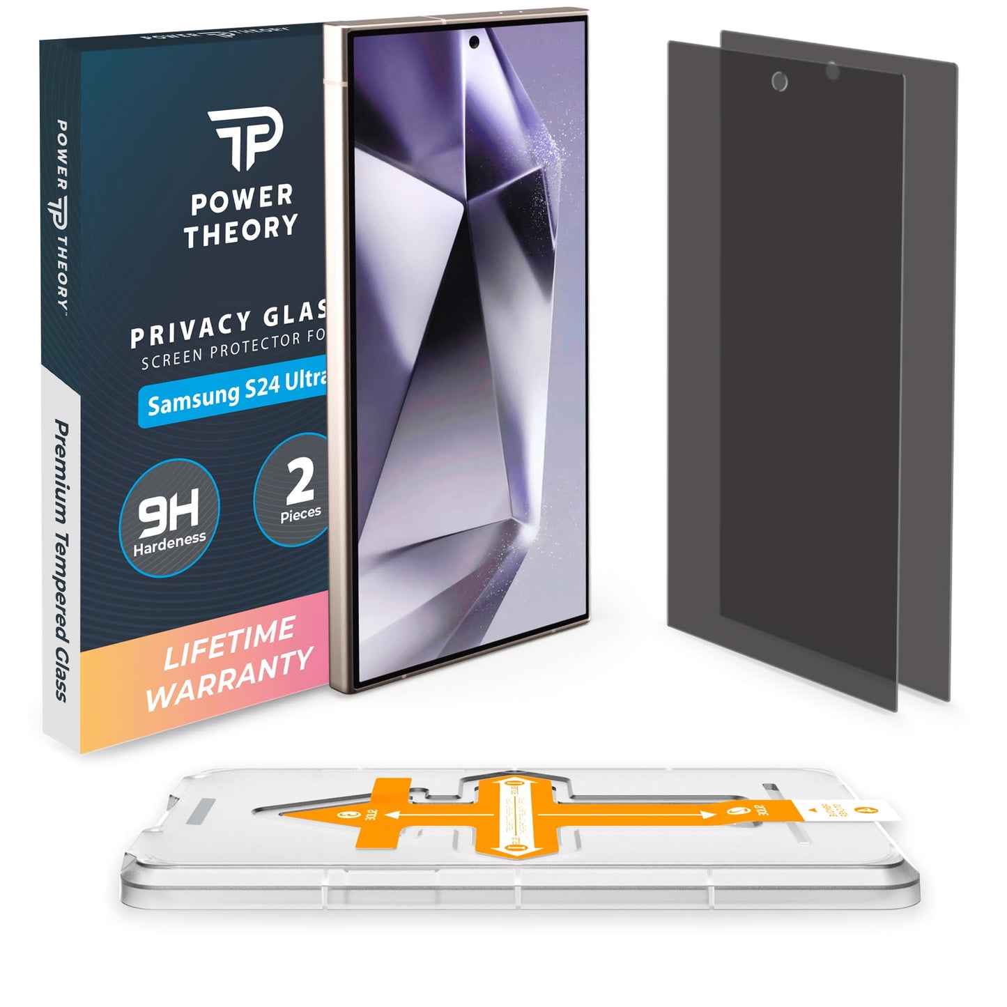 Power Theory Designed for Samsung Galaxy S21 FE 5G Screen Protector Tempered Glass [9H Hardness], Easy Install Kit, 99% HD Bubble Free Clear, Case Friendly, Anti-Scratch, 2 Pack