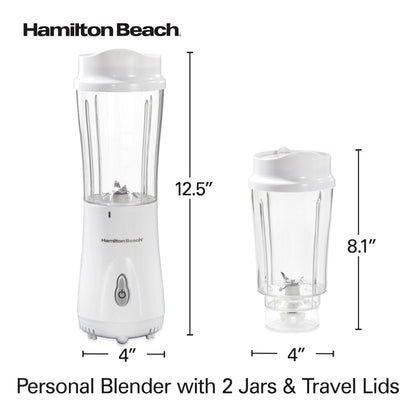 Hamilton Beach Portable Blender for Shakes and Smoothies, 14 Oz BPA Free Travel Cup & Lid, Durable Stainless Steel Blades, Personal Smoothie Blender, Coral (51171)