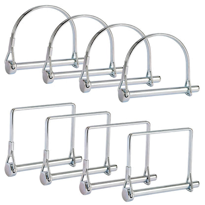 Aurdeayi 8PC Trailer Hitch Pin, Standard 1/4 Inch Hitch Pins, Strong Trailer Coupler Pin Safety Lock, Easy Hook Up Locking Retainer, Perfect for Tractor, RV, Farm Yard Equipment