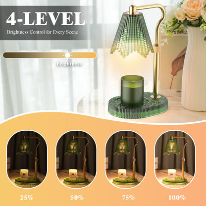 WYghyronic Candle Warmer Lamp with Timer & Dimmable 4-Level Brightness - Adjustable Height,for New Home Bedroom, Gifts for Women (Green)