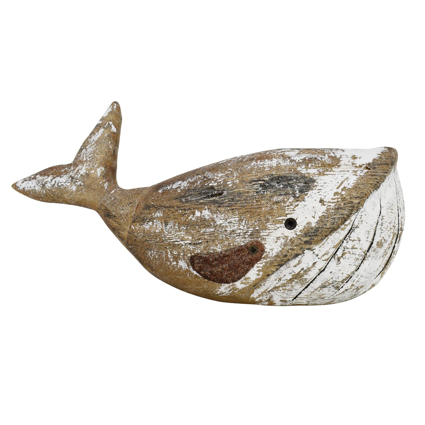 K KILIPES Wood Whale Statue Beach Table Decor for Home, 4.9" H Rustic Hand Carved Wood Sculpture Whale Figurine Coastal Centerpiece Nautical Ocean Decorations