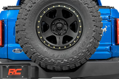 Rough Country Spare Tire Relocation Kit for Ford Bronco (2021-2025) - Bolt-on Reinforced Bracket, Fits up to 35" Tire