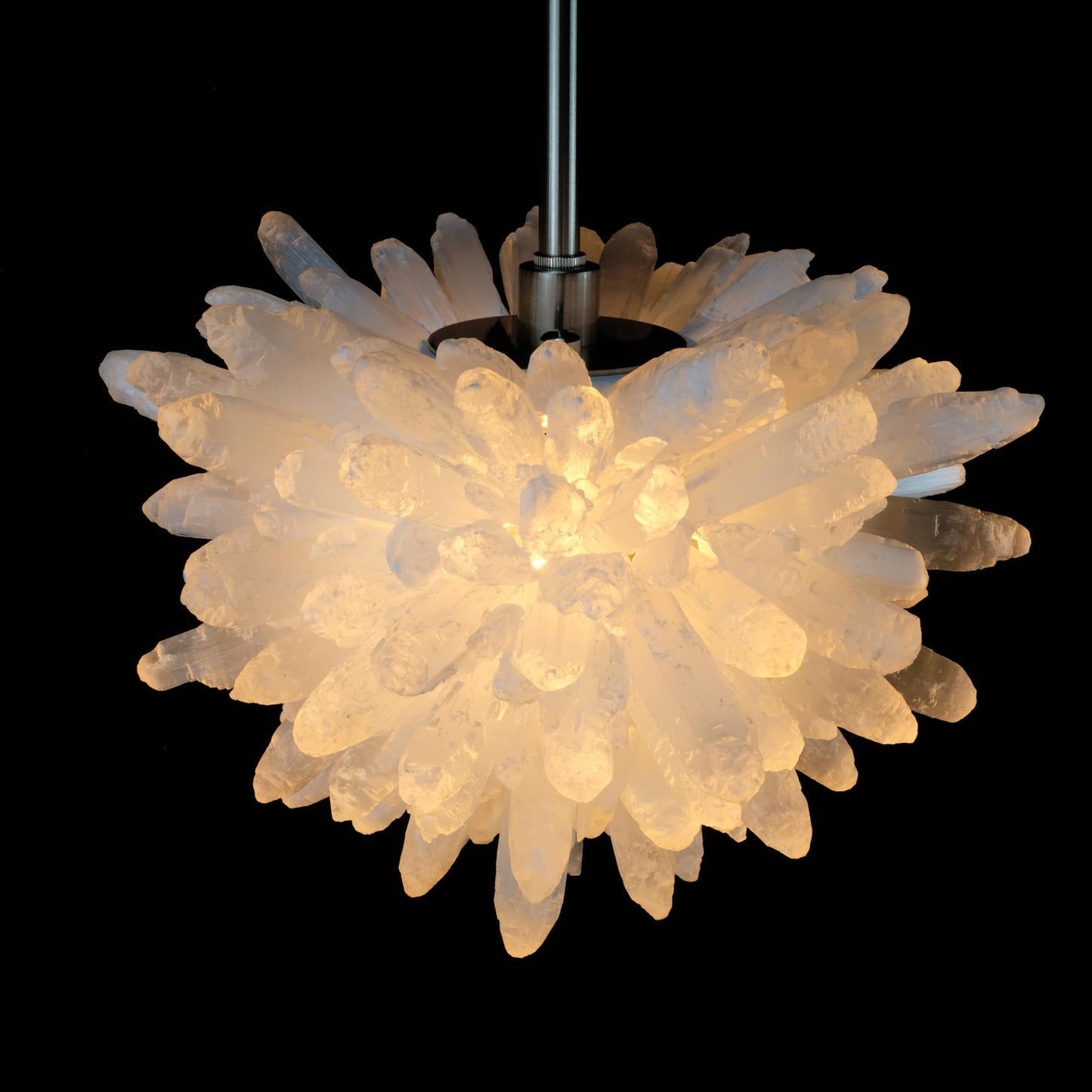 YeasHome Selenite Crystal Pendant Light, 12 Inches, White