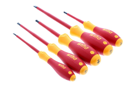 Wiha 32091 5-Piece 1000-Volt Slotted and Phillips Insulated Screwdriver Set