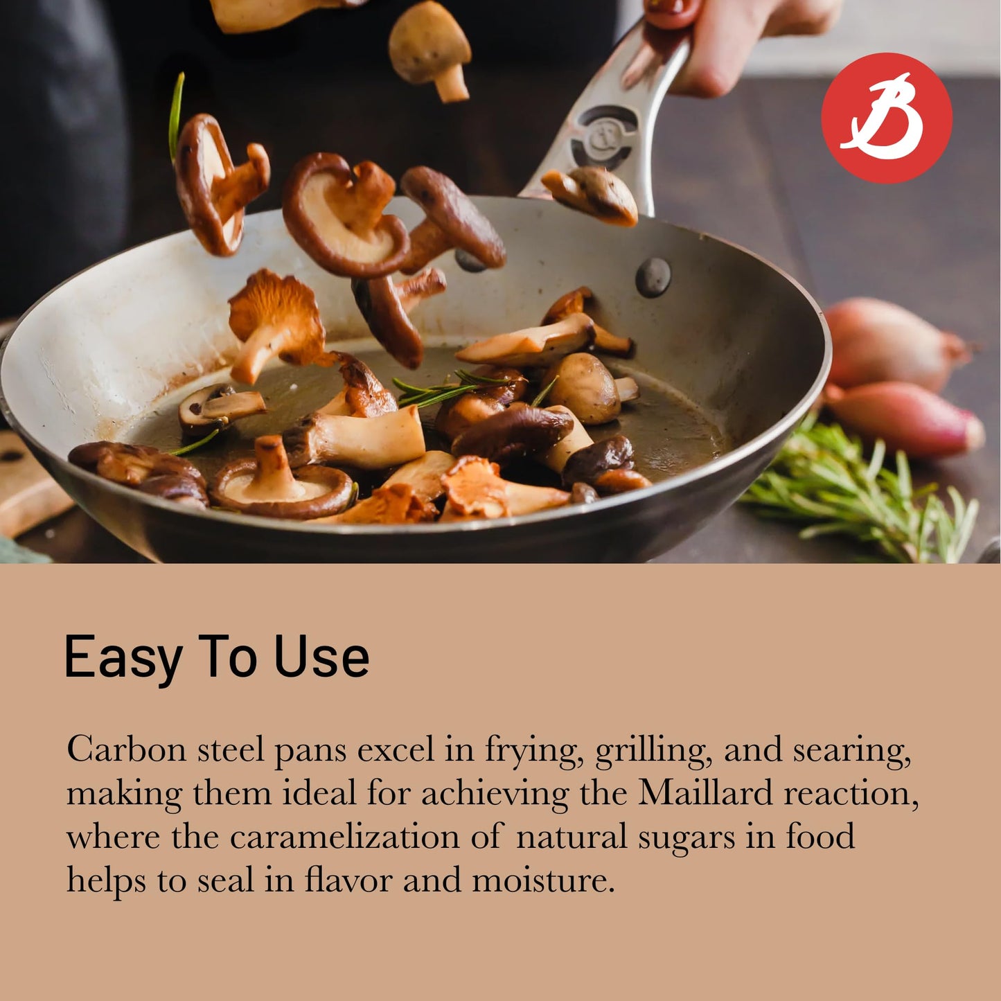 de Buyer MINERAL B Pro Carbon Steel Fry Pan - 11” Diameter, 8.3” Cooking Surface - Ideal for Searing, Sauteing & Reheating - Naturally Non-Stick Finish - Made in France