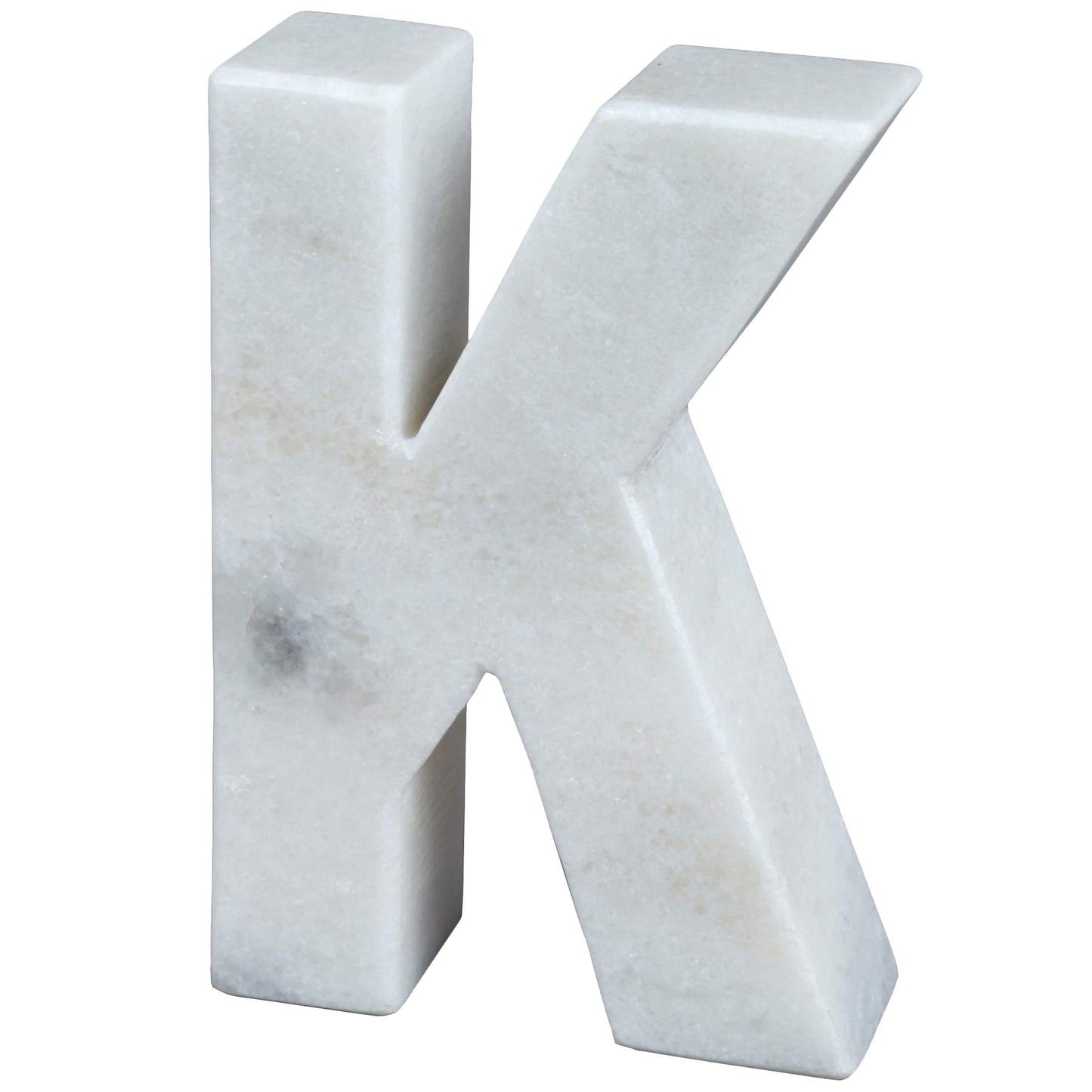 Creative Home Natural Marble Stone Letter K Bookends, Off-White