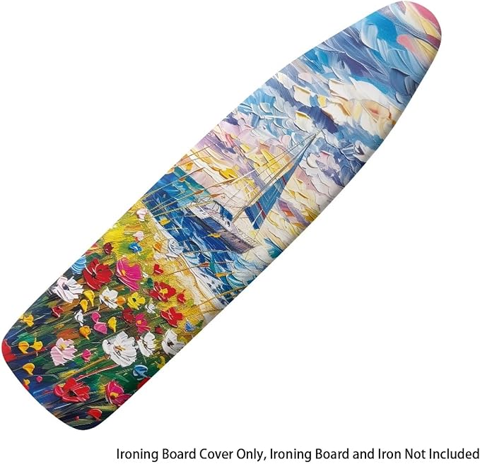 Floral Print Ironing Board Cover and Pad, Stretch Standard Size Thick Padding