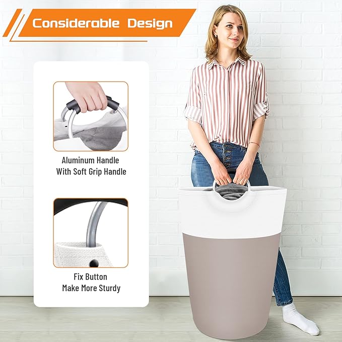 BlissTotes 90L Laundry Basket, Freestanding Laundry Hamper, Collapsible Dirty