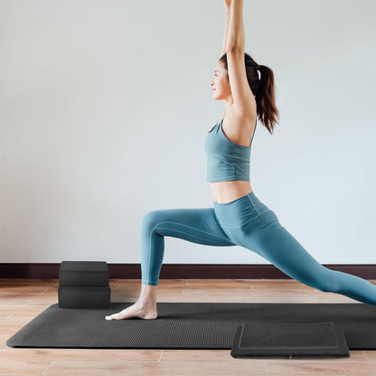 BalanceFrom 7-Piece Yoga Set with 71x24x1 Inches Extra Thick Mat and Carrying Sling – Includes 2 Blocks, Stretch Strap, 2 Towels, and Knee Pad for Home, Studio, and Gym Workouts