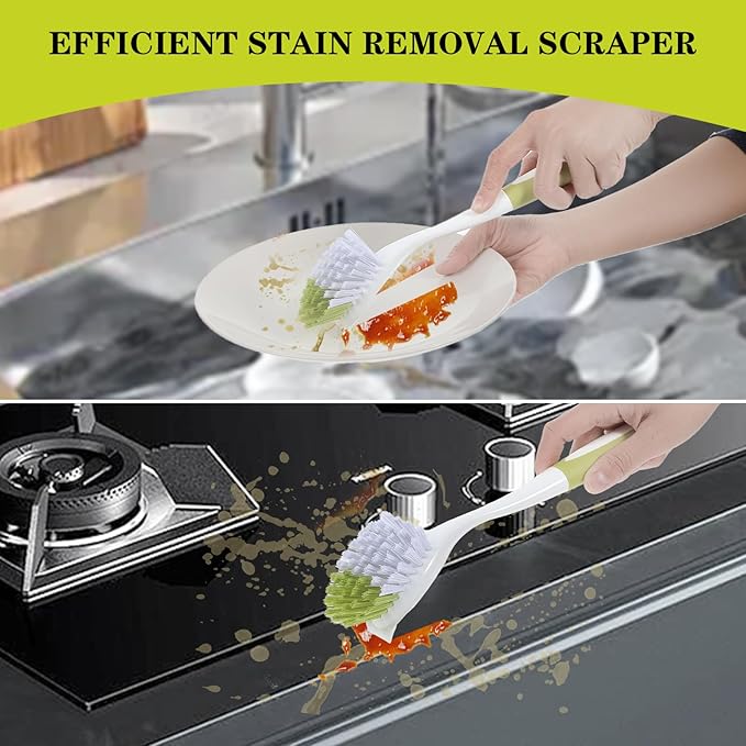8 Pcs Dish Brush with Handle Kitchen Scrub Brush Pot and Pan Cleaning Brush
