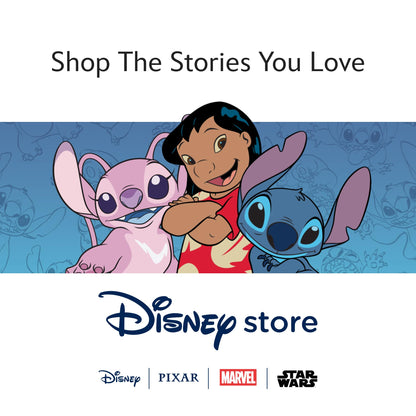 Disney Store Official Stitch Medium Soft Toy, Lilo & Stitch, 38cm/15”, Cuddly Character with Fuzzy Texture and Embroidered Details, Flexible Floppy Ears - Suitable for Ages 0+