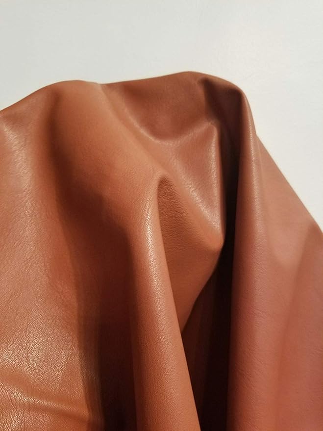 NAT Leathers | Tan Cognac Soft Faux Vegan Leather PU | 3 Yards Cut by the Yard
