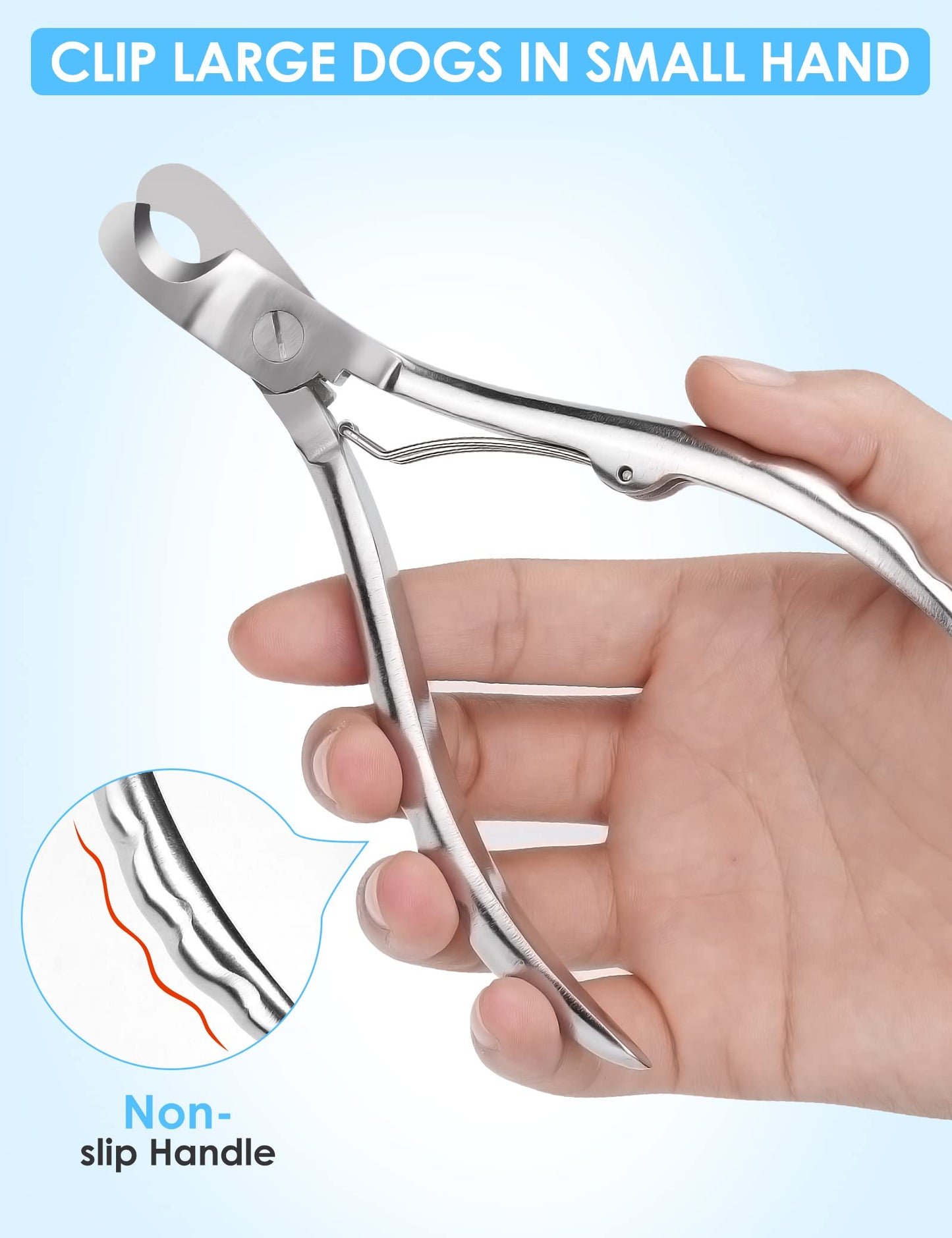 Gobeigo Dog Nail Clippers with Nail File, Professional Heavy Duty Dog Nail Trimmer, Full Martensite Steel Razor Sharp Blade Best for Large Dogs/Thick Toenail Pets/Old Cat, Ergonomic Non-Slip Handles
