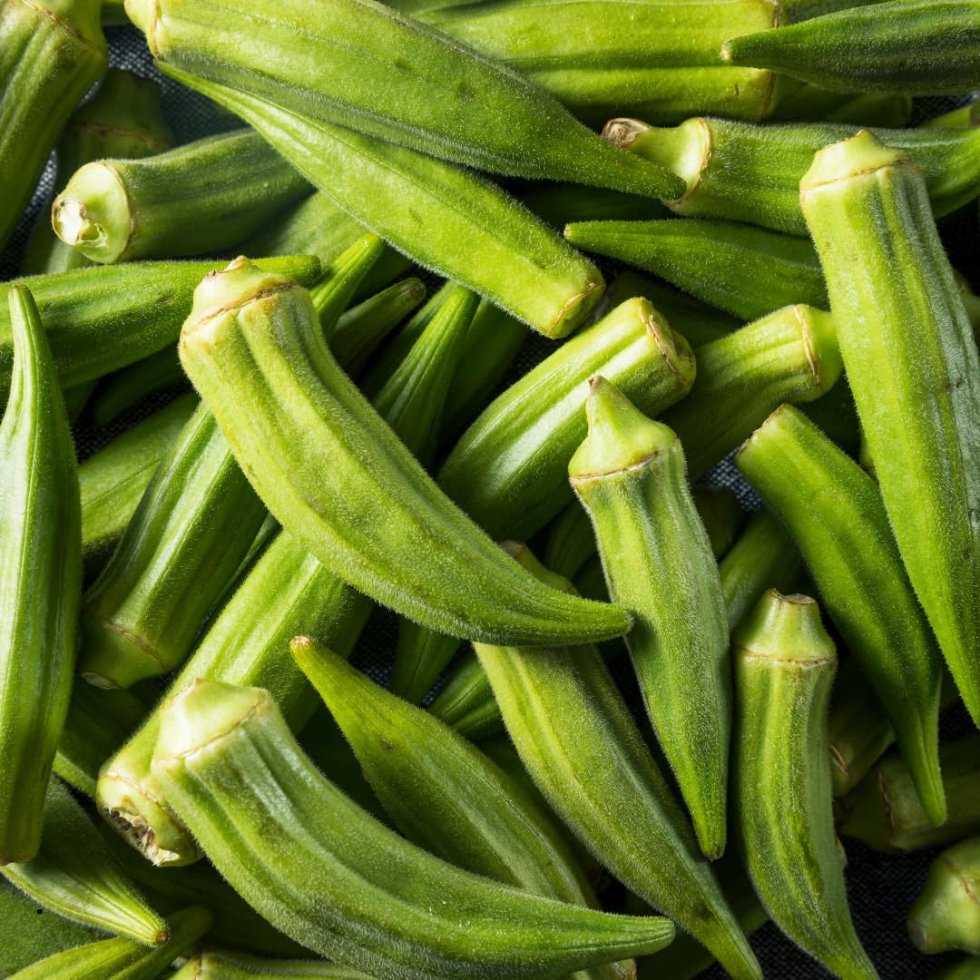 Brownie Brand Clemson Spineless 80 Okra Seeds - 1lb | Certified, High-Yield, Heat-Tolerant, Non-GMO Heirloom Variety | Ideal for Garden & Farm, Fast-Growing, Tender Pods